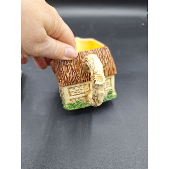 VINTAGE RON GORDON DESIGNS CERAMIC SUGAR BOWL & CREAMER, COTTAGE/ HOUSE-DESIGN - Picture 6 of 10